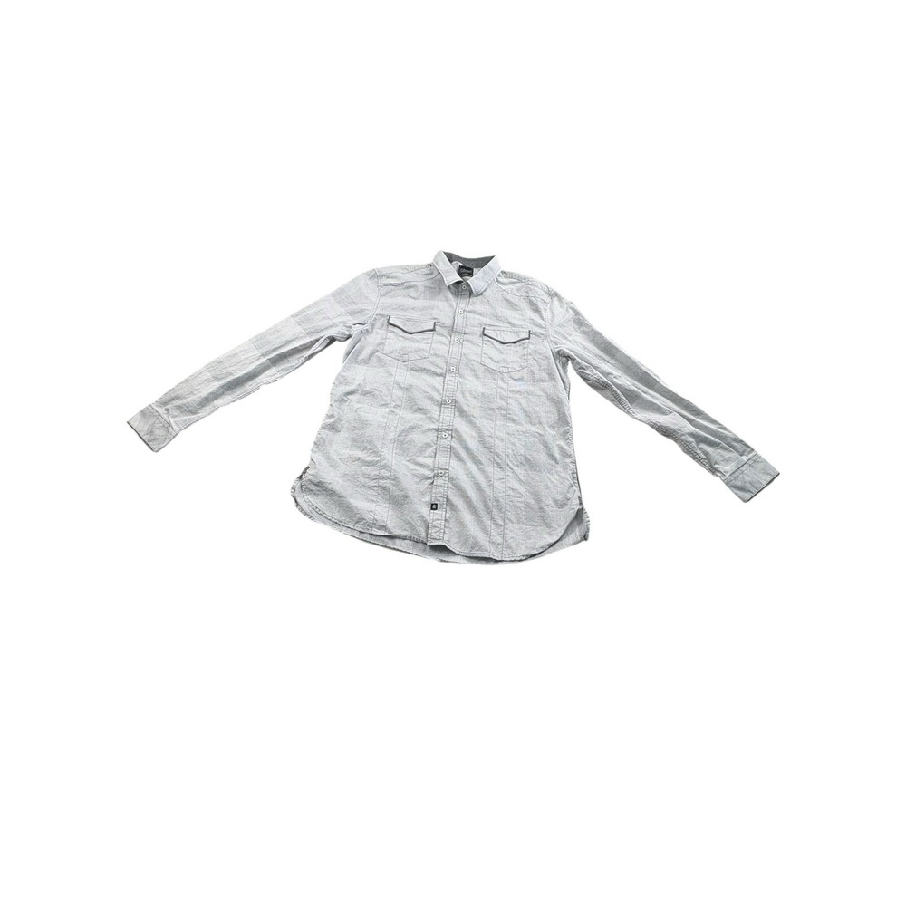 7 Diamonds Gray Western Snap Front Shirt XXL 100% Cotton Long Sleeve